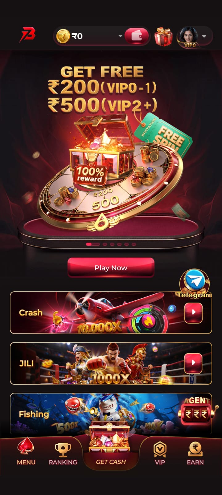 Raj Spin Gem balance and daily login rewards dashboard